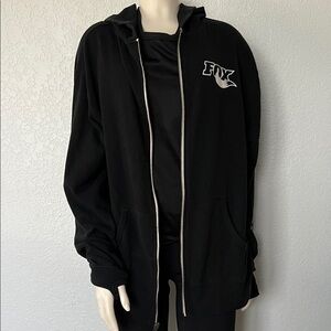 Fox Racing Y2K Zip Hoodie Womens Sz Large Black Motocross Streetwear